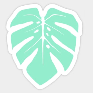 Pastel Mint Monstera Leaf Sticker